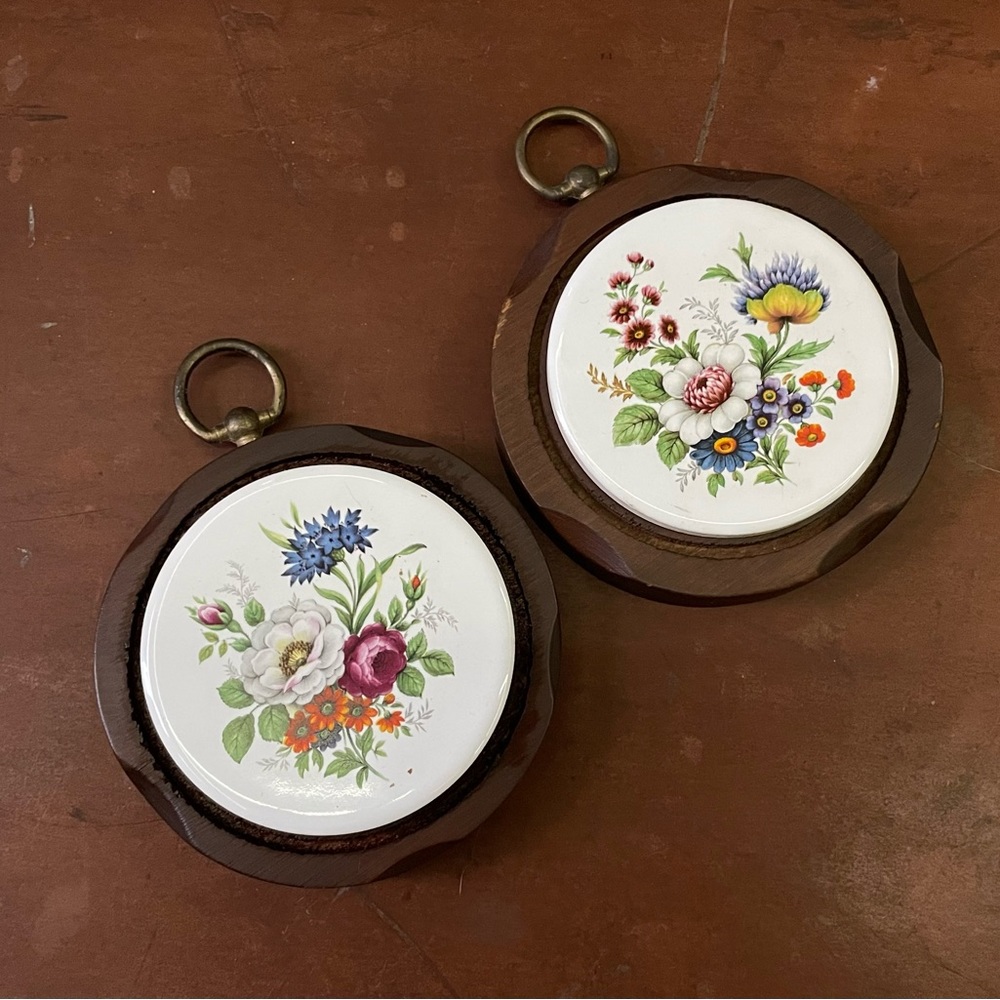 Vintage floral wall hangings